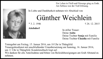 Anzeige von Günther Weichlein von MGO