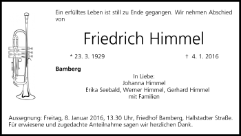 Anzeige von Friedrich Himmel von MGO