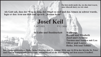 Anzeige von Josef Keil von MGO
