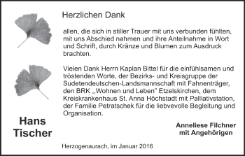 Anzeige von Hans Tischer von MGO