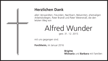 Anzeige von Alfred Wunder von MGO