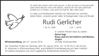 Anzeige von Rudi Gerlicher von MGO