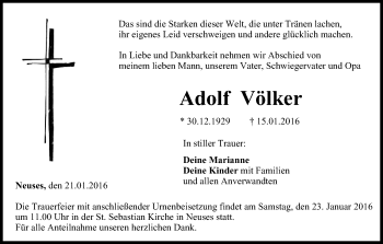 Anzeige von Adolf Völker von MGO