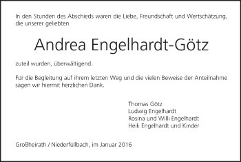 Anzeige von Andrea Engelhardt-Götz von MGO