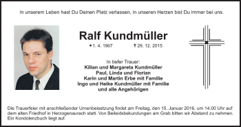 Anzeige von Ralf Kundmüller von MGO