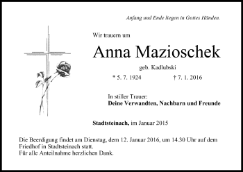 Anzeige von Anna Mazioschek von MGO
