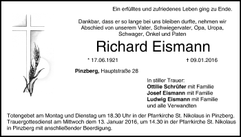 Anzeige von Richard Eismann von MGO
