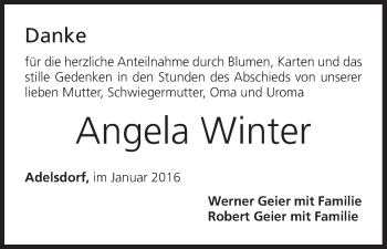 Anzeige von Angela Winter von MGO