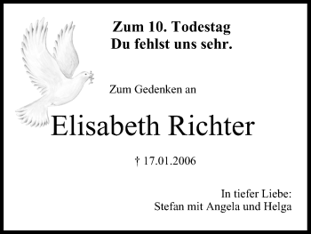 Anzeige von Elisabeth Richter von MGO
