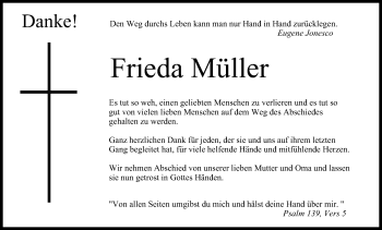 Anzeige von Frieda Müller von MGO