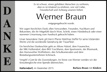 Anzeige von Werner Braun von MGO