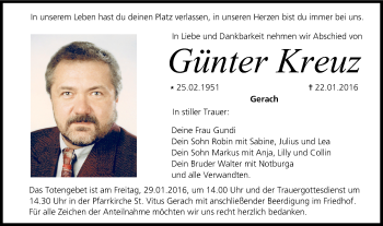 Anzeige von Günter Kreuz von MGO