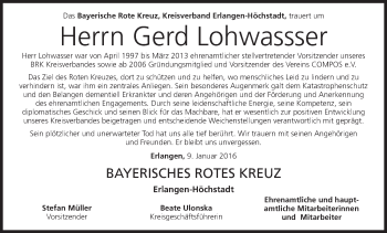 Anzeige von Gerd Lohwassser von MGO