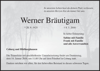 Anzeige von Werner Bräutigam von MGO