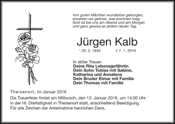 Anzeige von Jürgen Kalb von MGO