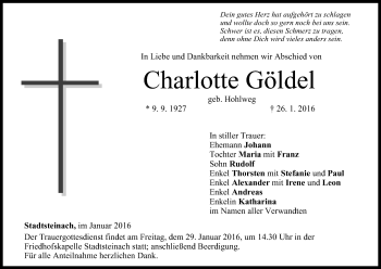 Anzeige von Charlotte Göldel von MGO