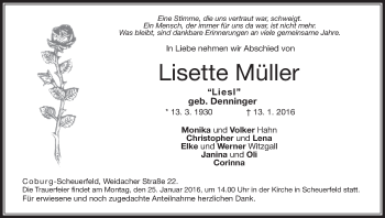 Anzeige von Lisette Müller von MGO