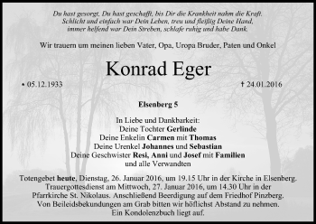 Anzeige von Konrad Eger von MGO