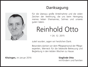 Anzeige von Reinhold Otto von MGO