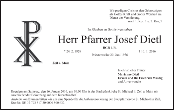 Anzeige von Josef Dietl von MGO