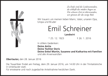 Anzeige von Emil Schreiner von MGO