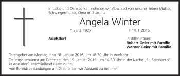 Anzeige von Angela Winter von MGO