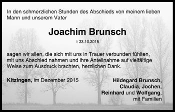 Anzeige von Joachim Brunsch von MGO