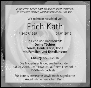 Anzeige von Erich Kath von MGO