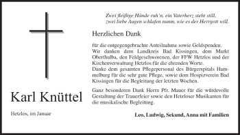 Anzeige von Karl Knüttel von MGO