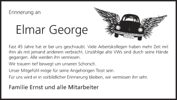 Anzeige von Elmar George von MGO