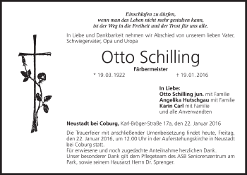 Anzeige von Otto Schilling von MGO