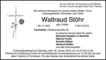 Anzeige von Waltraud Stöhr von MGO