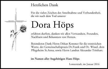 Anzeige von Dora Höps von MGO