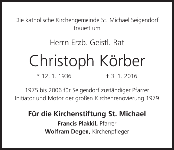 Anzeige von Christoph Körber von MGO