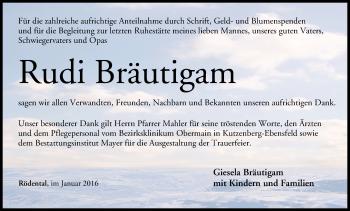 Anzeige von Rudi Bräutigam von MGO