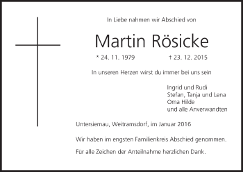 Anzeige von Martin Rösicke von MGO