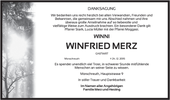 Anzeige von Winfried Merz von MGO