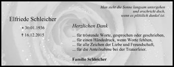 Anzeige von Elfriede Schleicher von MGO