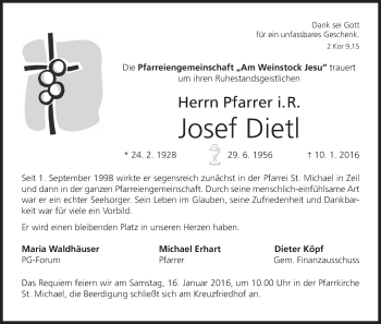 Anzeige von Josef Dietl von MGO