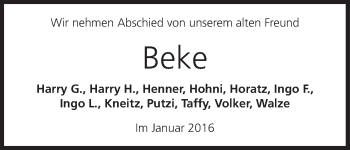 Anzeige von Beke  von MGO