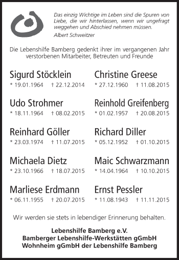 Anzeige von Reinhard Göller von MGO