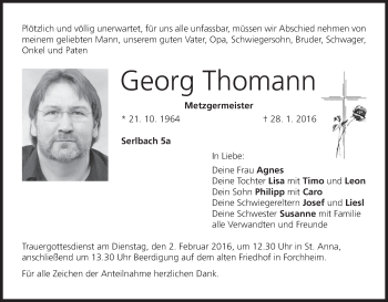 Anzeige von Georg Thomann von MGO