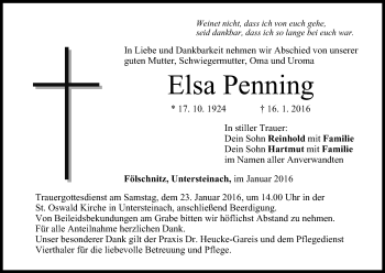 Anzeige von Elsa Penning von MGO