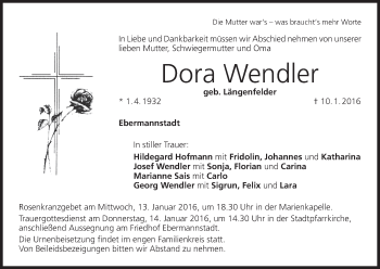 Anzeige von Dora Wendler von MGO