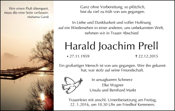 Anzeige von Harald Joachim Prell von MGO