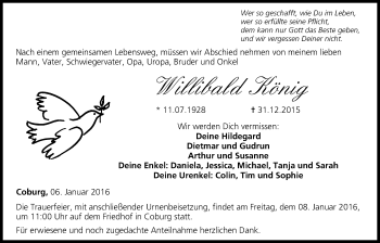 Anzeige von Willibald König von MGO