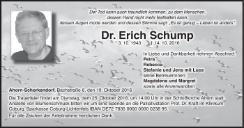 Anzeige von Erich Schump von MGO