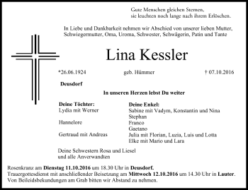 Anzeige von Lina Kessler von MGO