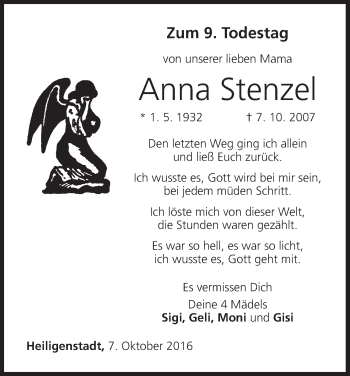 Anzeige von Anna Stenzel von MGO