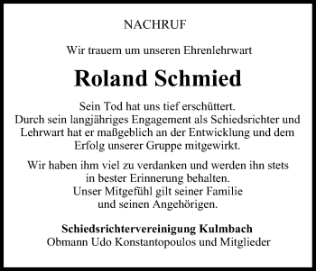 Anzeige von Roland Schmied von MGO